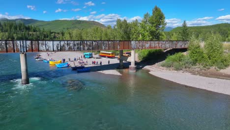 Rafters-At-The-Blankenship-Bridge-Near-Columbia-Falls-In-Montana,-USA