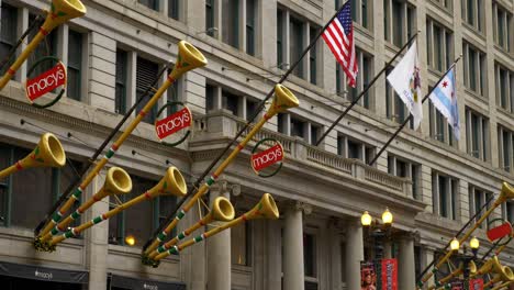 Macys-Marshallfields-Chicago-Exterior-Entrada-Estado-Calle-Inclinar-Hacia-Abajo