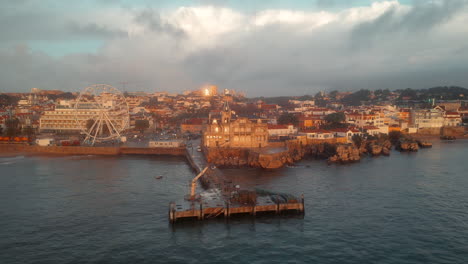 Aerial-view-coastline-supervision-authority-palace-in-cascais-portugal