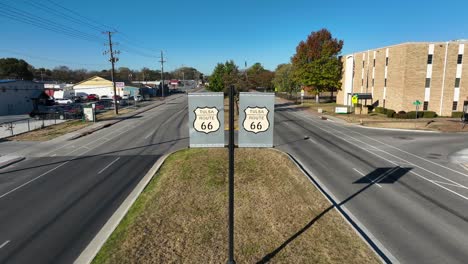 Tulsa-Route-66-sign-on-sunny-day-in-Oklahoma-USA