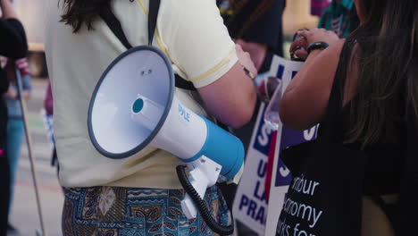 A-UC-Academic-Worker-with-a-Megaphone-at-the-UC-Academic-Workers-Strike-at-UCLA