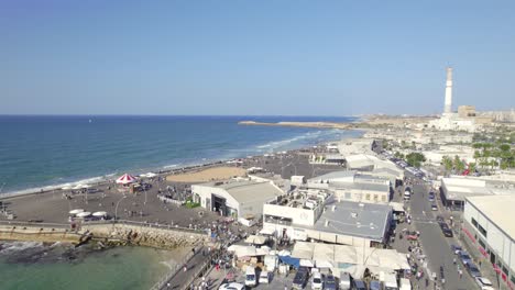 Sommertag-Im-Alten-Hafen-Von-Tel-Aviv---Klarer-Himmel-Und-Meer-Ohne-Wellen-#011