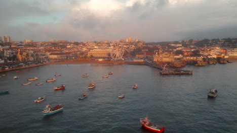 Panorama-aerial-view-Cascais-Portugal-sunrise