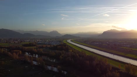 The-Rhine-river-in-Osterreich-Schweiz-for-the-Austria-and-Switzerland-borders-in-the-East-side-of-Switzerland