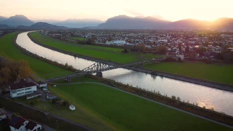 Wiesenrain-Bridge-in-Rhine-river-border-on-Osterreich-Schweiz-for-the-Austria-and-Switzerland-borders-in-the-East-side-of-Switzerland