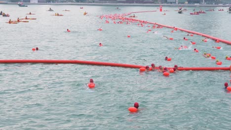 Los-Participantes-Chinos-Toman-Parte-En-La-Competencia-Anual-De-Natación-Nueva-Carrera-Mundial-Portuaria-En-Hong-Kong