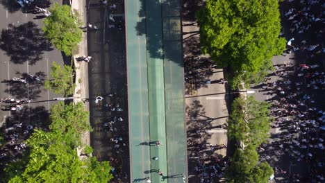 Argentina's-Fans-Celebrating-Football-Soccer-World-Cup-Qatar-2022-In-Julio-Avenue