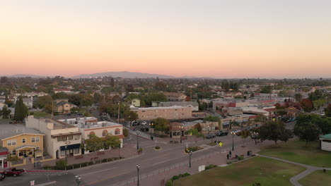 Park-in-downtown-Chula-Vista,-California.-Drone-orbit