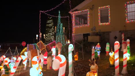 Exhibición-De-Luces-Navideñas-En-El-Jardín-O-Patio-Por-La-Noche