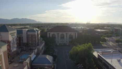 Vista-Aérea-De-La-Plaza-Rio-Grande-En-Salt-Lake-City,-Utah