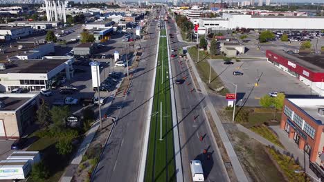 Metrolinx-Light-Rail-Transit-construction-on-Eglinton-Avenue-in-Golden-Mile-district-of-Scarborough,-Toronto