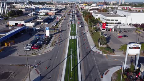 Eglinton-Avenue-Light-Rail-Transit-by-Metrolinx-in-Golden-Mile-area-of-Scarborough,-Toronto