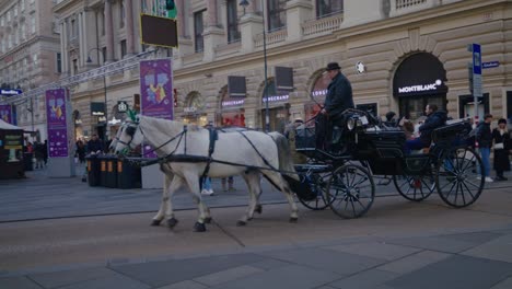 Tourist-enjoy-a-ride-on-a-horse-carriage-in-the-city-center-of-Vienna-on-New-Year's-day-2023