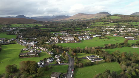 Drone-Aerial-View-of-Kenmare,-Ireland