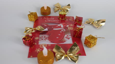 Merry-Christmas-greeting-card,-Christmas-decoration,-studio-decor-illustration,-creative-holiday-decor-art,-Christmas-ornaments-template-concept,-Santa-Claus