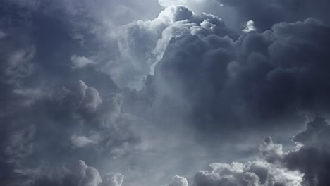 4k-cumulonimbus-clouds-and-lightning-flashes,-thunderstorm