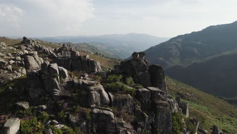 Granitic-rocks-on-the-top-of-a-hill-at-Geres-national-park-in-Portugal-dolly-out