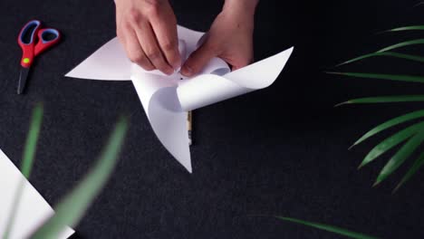 Creating-diy-paper-craft-windmill-origami-style