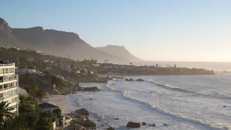 Residential-Area-By-The-Bay-At-Clifton-Beach-In-Cape-Town,-South-Africa