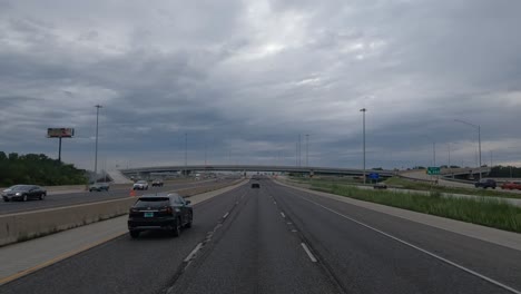 Empty-road-with-only-a-few-cars-passing-by-in-Chicago-Illinois