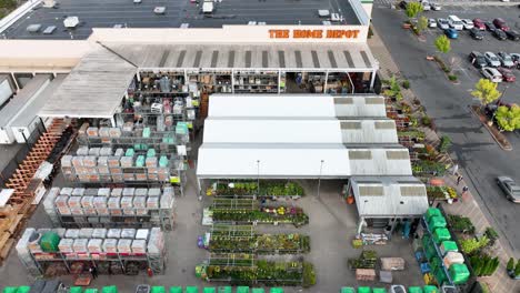 Sliding-drone-shot-of-the-garden-department-at-Home-Depot