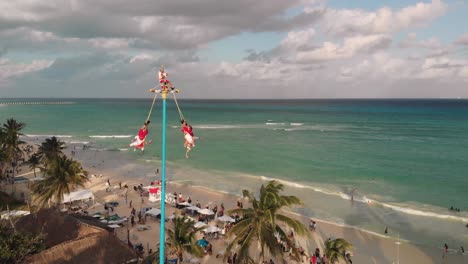 Aerial-static-shot-of-tourist-attraction-on-tropical-sea-coast