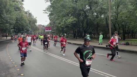 Foto-De-Un-Grupo-De-Corredores-Del-Maratón-De-La-Ciudad-De-México-2022-En-El-Bosque-De-Chapultepec