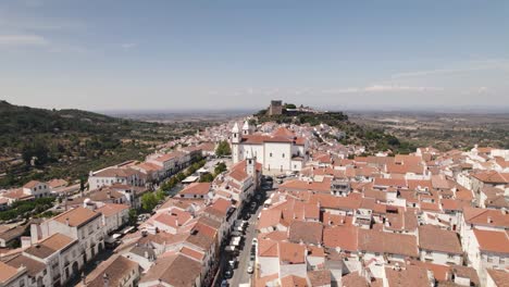 Castelo-De-Vide-Festung-Und-Umliegende-Landschaft,-Portugal