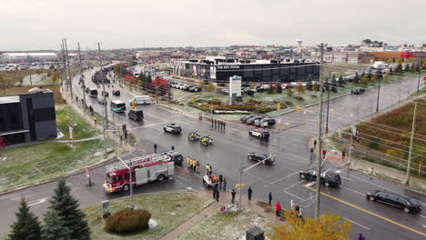 Funeral-procession,-cortege-from-a-funeral-home-to-the-cemetery