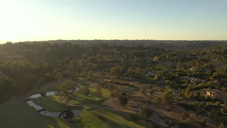 Upscale-golf-course-in-Rancho-Santa-Fe,-San-Diego-County,-California