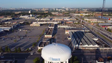 Reveal-of-Golden-Mile-commercial-district-with-Light-Rail-Transit-on-Eglinton-Avenue-in-Scarborough