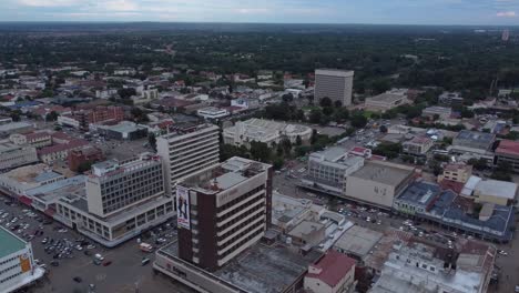 Drove-video-of-the-City-Hall-in-Bulawayo,-Zimbabwe