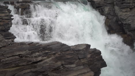 Athabasca-River-Falls,-Jasper-National-Park,-Alberta,-Canada