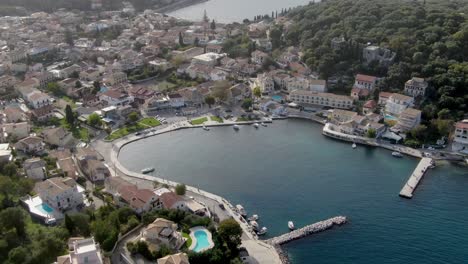 Aerial-drone-view-of-famous-kassiopi-and-castle-in-corfu-greece