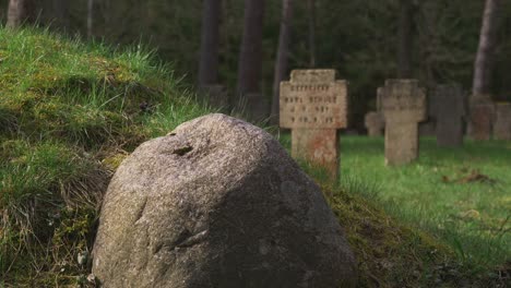 Piedra-De-Campo-Cerca-De-Un-Antiguo-Cementerio-De-Guerra