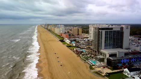 Playa-De-Virginia-Aérea-En-4k,-Playa-De-Virginia-Virginia