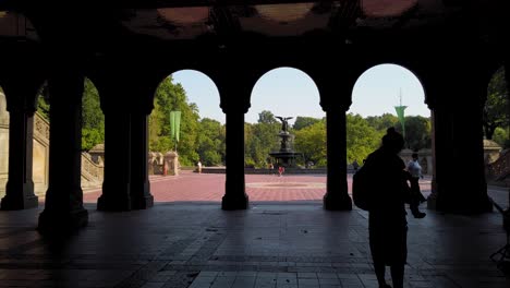 Bethesda-Terrasse-Und-Brunnen,-Central-Park,-New-York