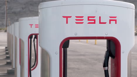 Close-Up-Tesla-Supercharger-Station-In-California