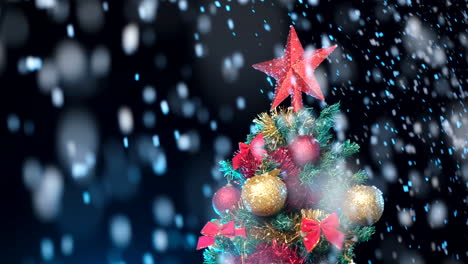 árbol-De-Navidad-Y-Nieve-De-Invierno