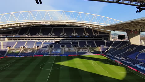 Estadio-do-Dragao---Panoramic-View-Of-Empty-Football-Stadium-In-Porto,-Portugal