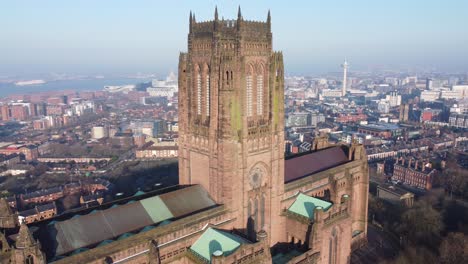 Liverpool-Catedral-Anglicana-Histórico-Dominante-Punto-De-Referencia-Aéreo-Edificio-Ciudad-Horizonte-Orbita-Derecho