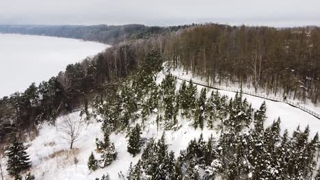 Majestuoso-Valle-Cubierto-De-Nieve-Con-Camino-De-Madera-En-Lituania