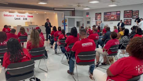 United-States-Labor-Secretary-speaking-to-culinary-union-members