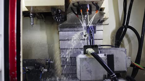 Metalworking-CNC-Milling-Machine-Produces-Metal-Detail-on-Factory