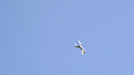 Polish-version-of-the-MiG-15-fighter-plane-flying-near-by-on-the-aerobaltic-airshow-2021-in-Gdynia,-Poland