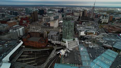 Right-to-left-aerial-panning-view-of-Birmingham-CIty-Centre-and-the-famous-Bull-Ring-landmarks