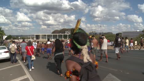 Indigenous-tribal-activist-on-their-way-to-protest-deforestation-of-the-Amazon-rain-forest