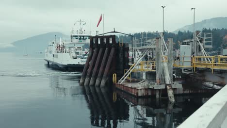 Small-passenger-ferry-docking-in-costal-harbor