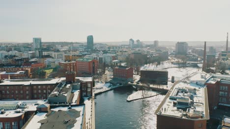 Drone-footage-of-the-rapids-of-the-center-of-Tampere