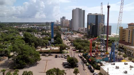 Antena-De-Myrtle-Beach-Sc,-Horizonte-De-Carolina-Del-Sur